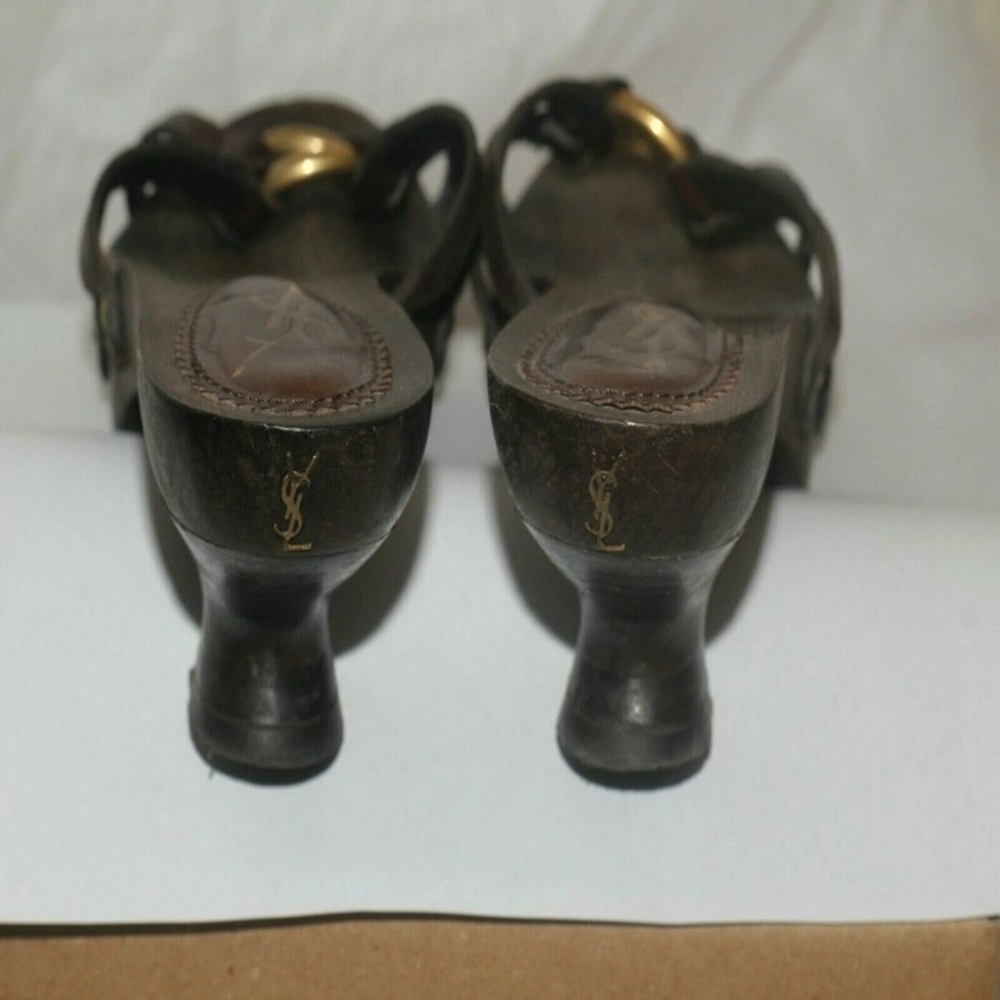 women's Yves Saint Laurent Wooden Sandals Italy 36 - Picture 6 of 8